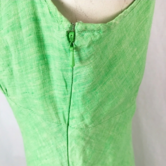 Banana Republic Green Linen asymmetrical summer Dress size 4 - Picture 6 of 14